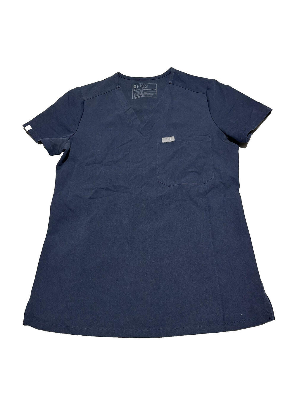 Figs Women Catarina One Pocket Scrub Top Navy Blue V Neck Healthcare XXS